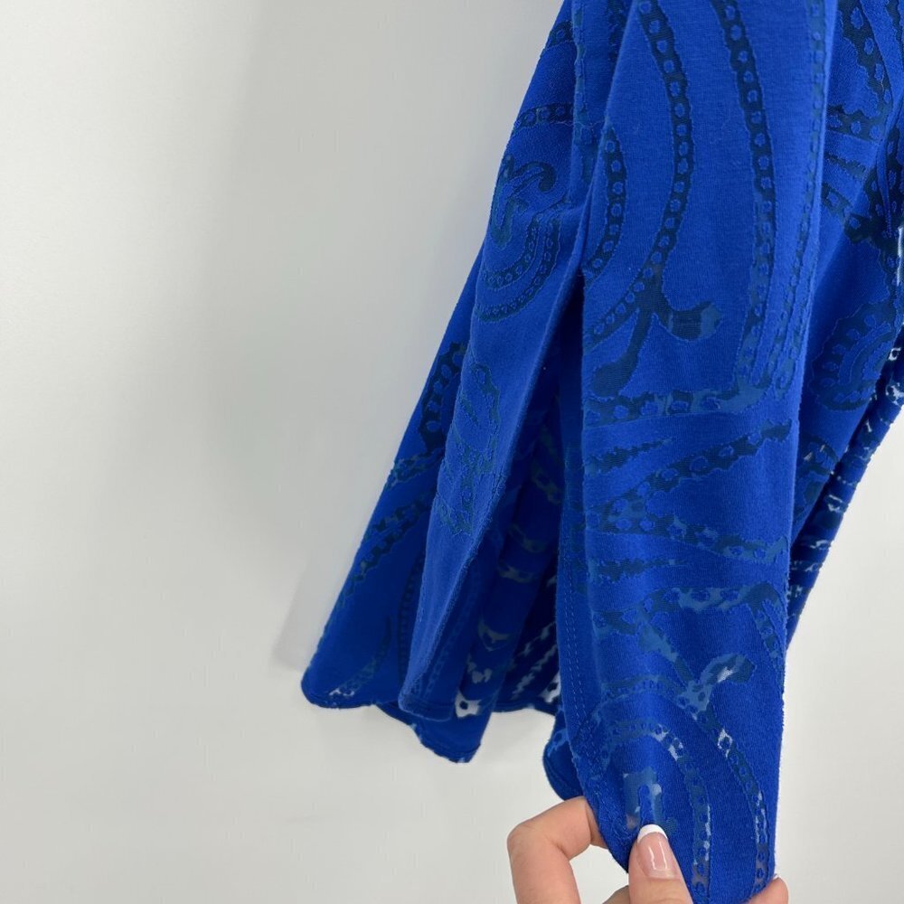Bar III Royal Blue Patterned Racerback Tank Top - Picture 4 of 9
